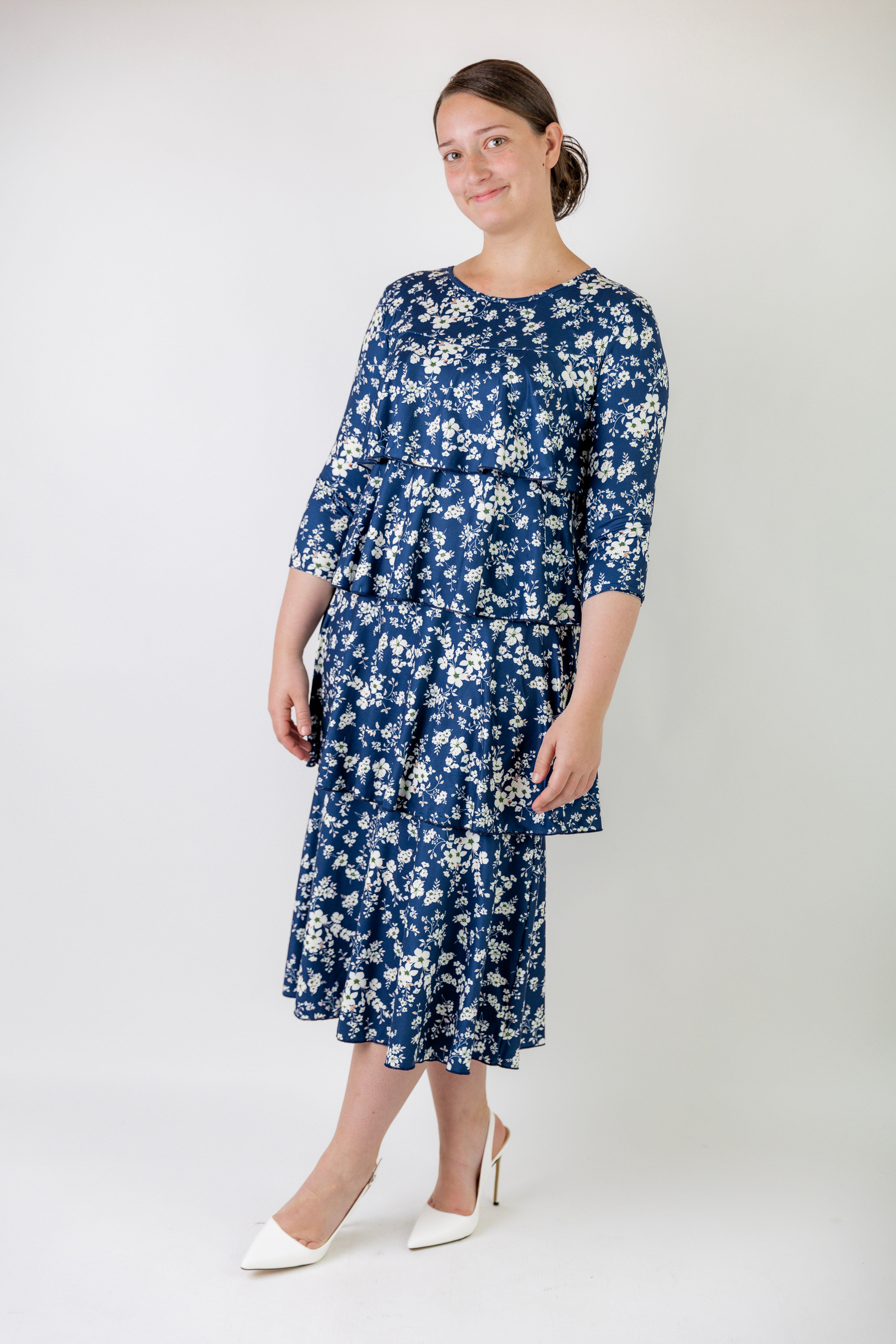 Modest ruffle dress pretty prints olivia dress