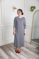 modest midi essential layering dress soft prints