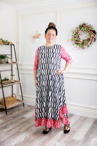 long modest ruffle dress prints mommy and me