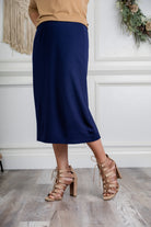 27" Relaxed Midi Skirt solid colors