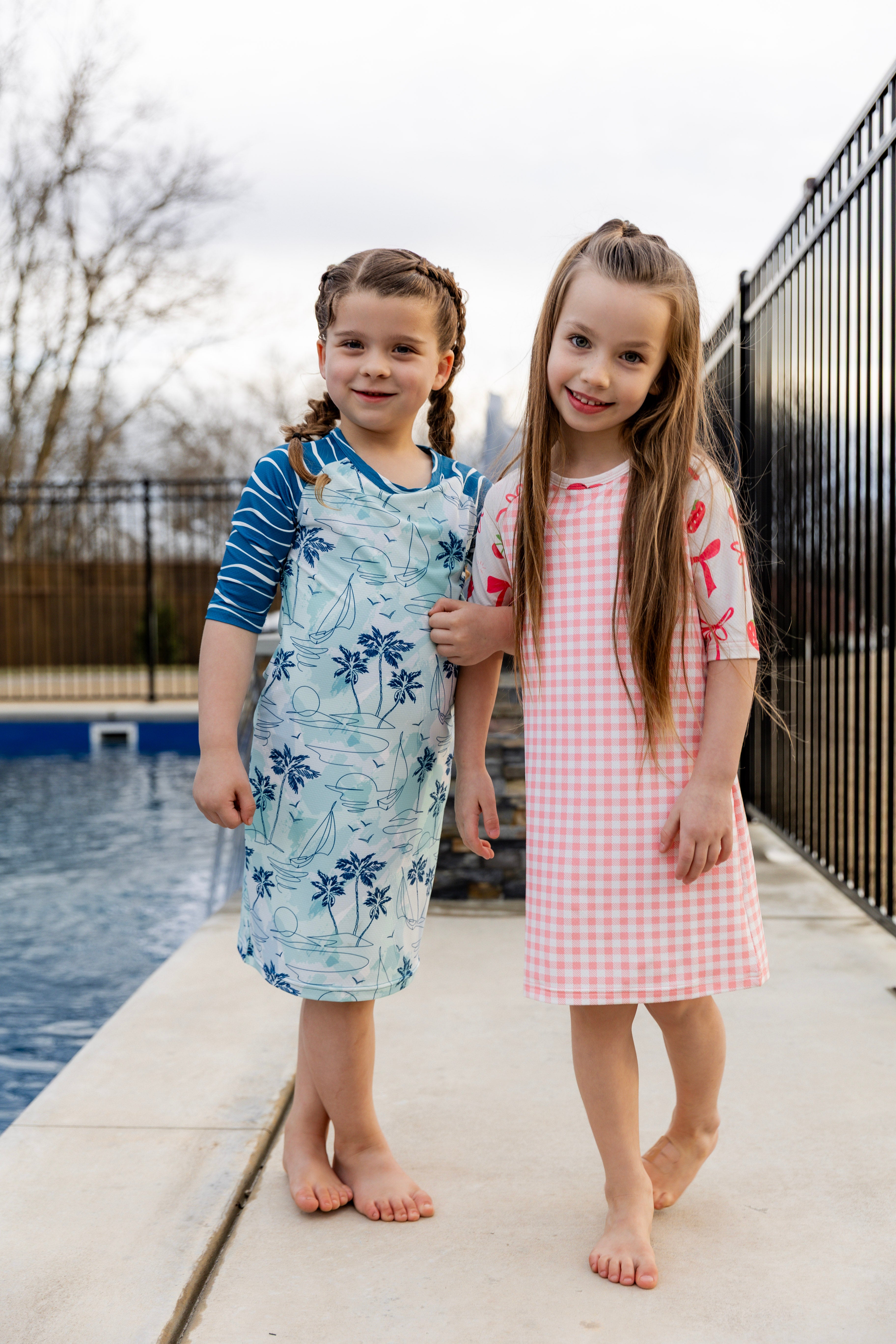 modest girls sport swim dress prints mommy and me 