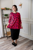 3/4 sleeve Lexi top pretty prints valentines day love day sweetheart collection