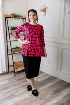 3/4 sleeve Lexi top pretty prints valentines day love day sweetheart collection