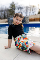 girls sport swim skirt pretty prints