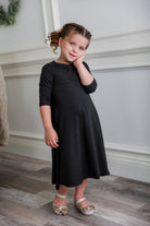 3/4 sleeve modest girls gracelyn dress pretty prints and solid colors