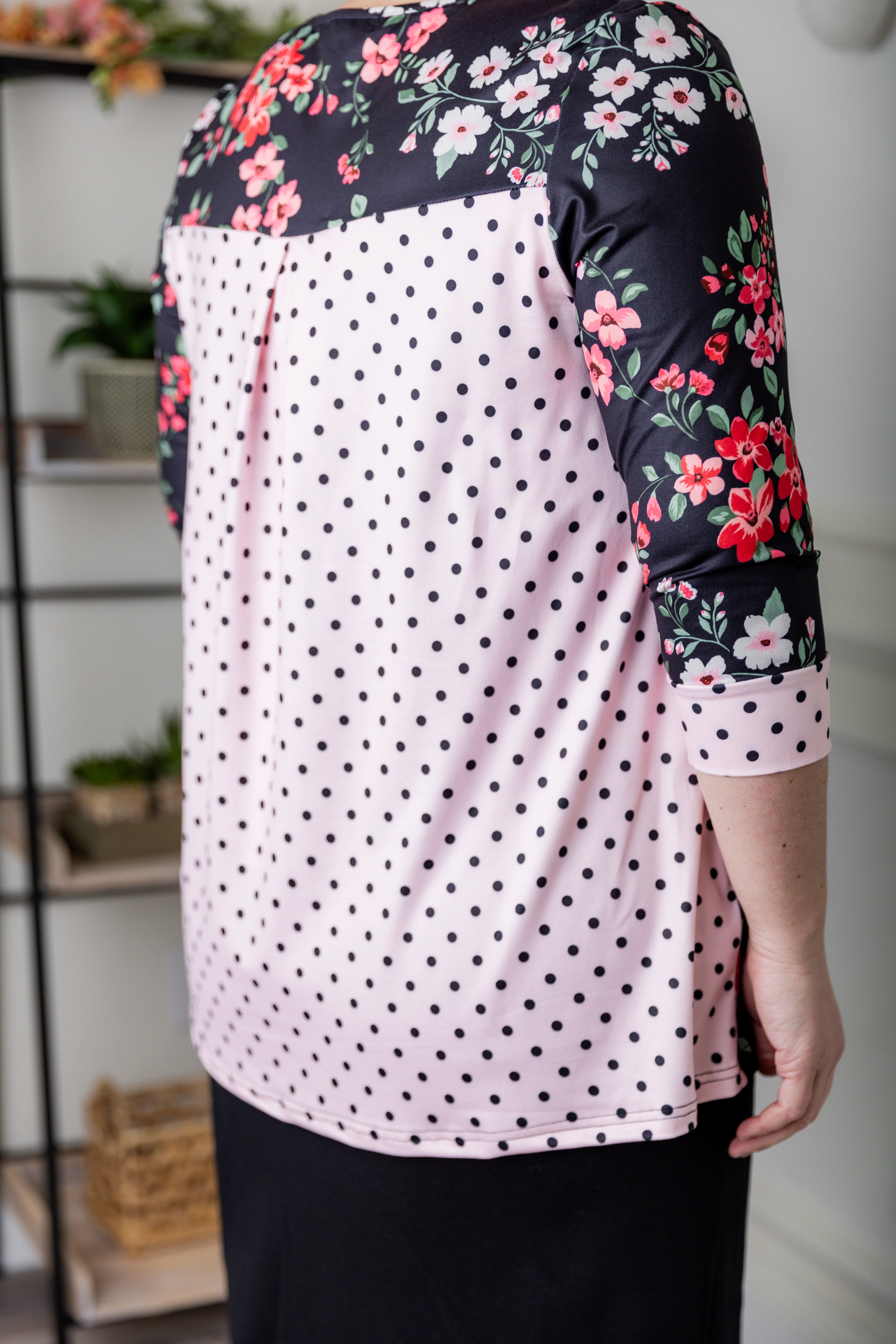 3/4 sleeve modest matilda top pretty prints