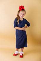 modest girls midi layering dress in solid colors