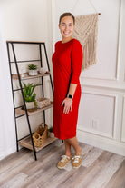 modest midi essential layering dress soft solid colors