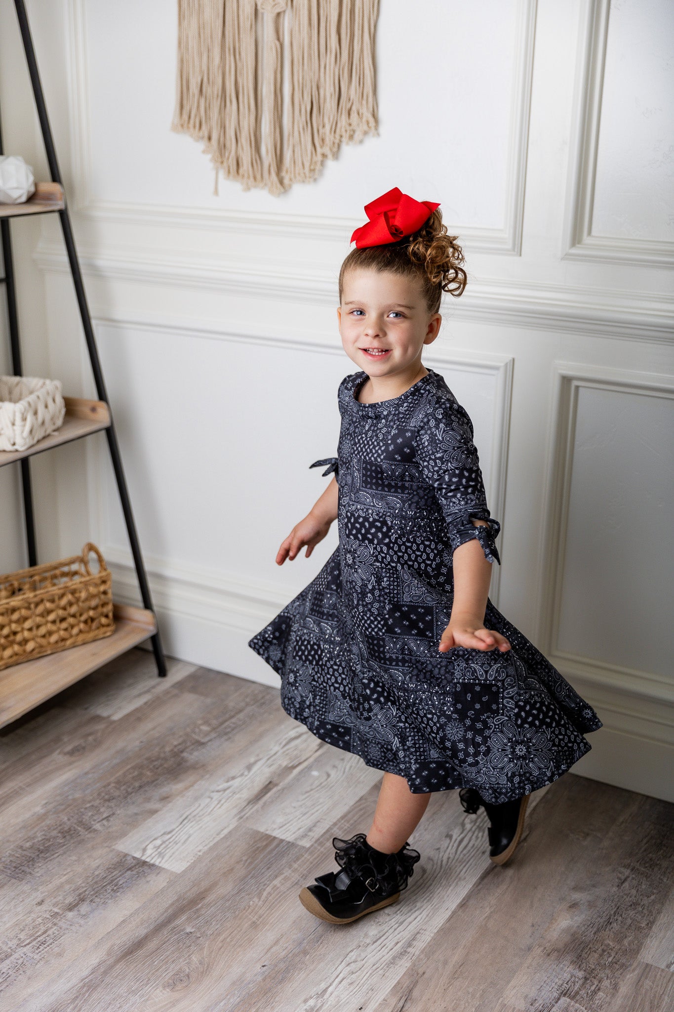 modest girls' midi swing dress mommyandme