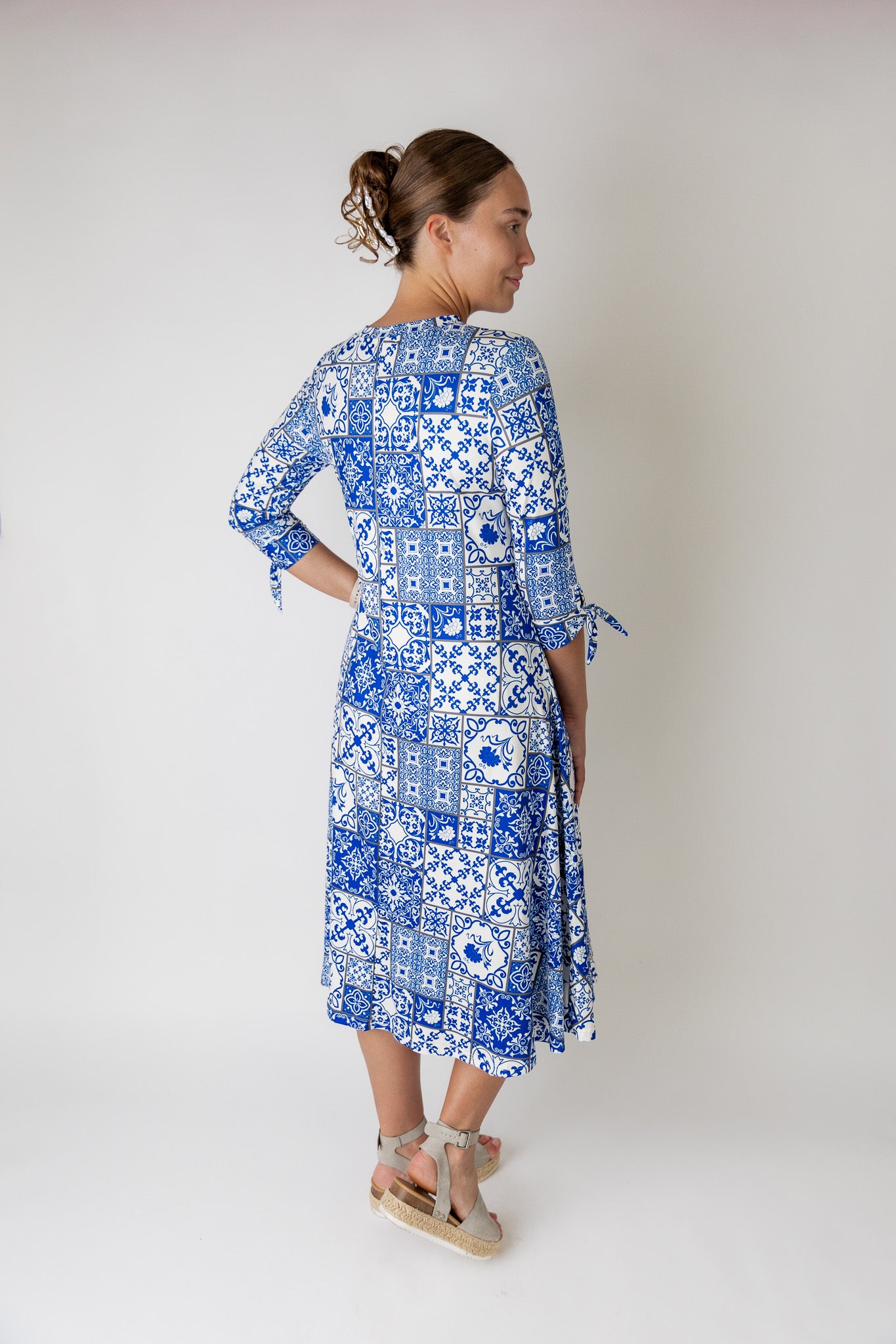 modest swing midi length dress