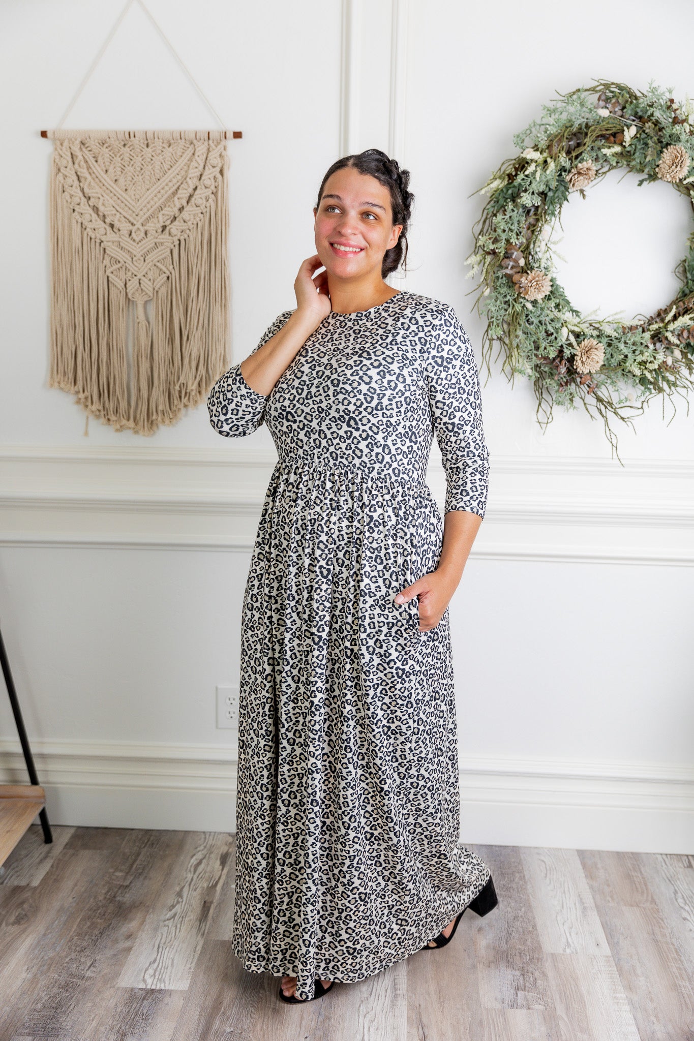 maxi modest dress pretty prints with pockets