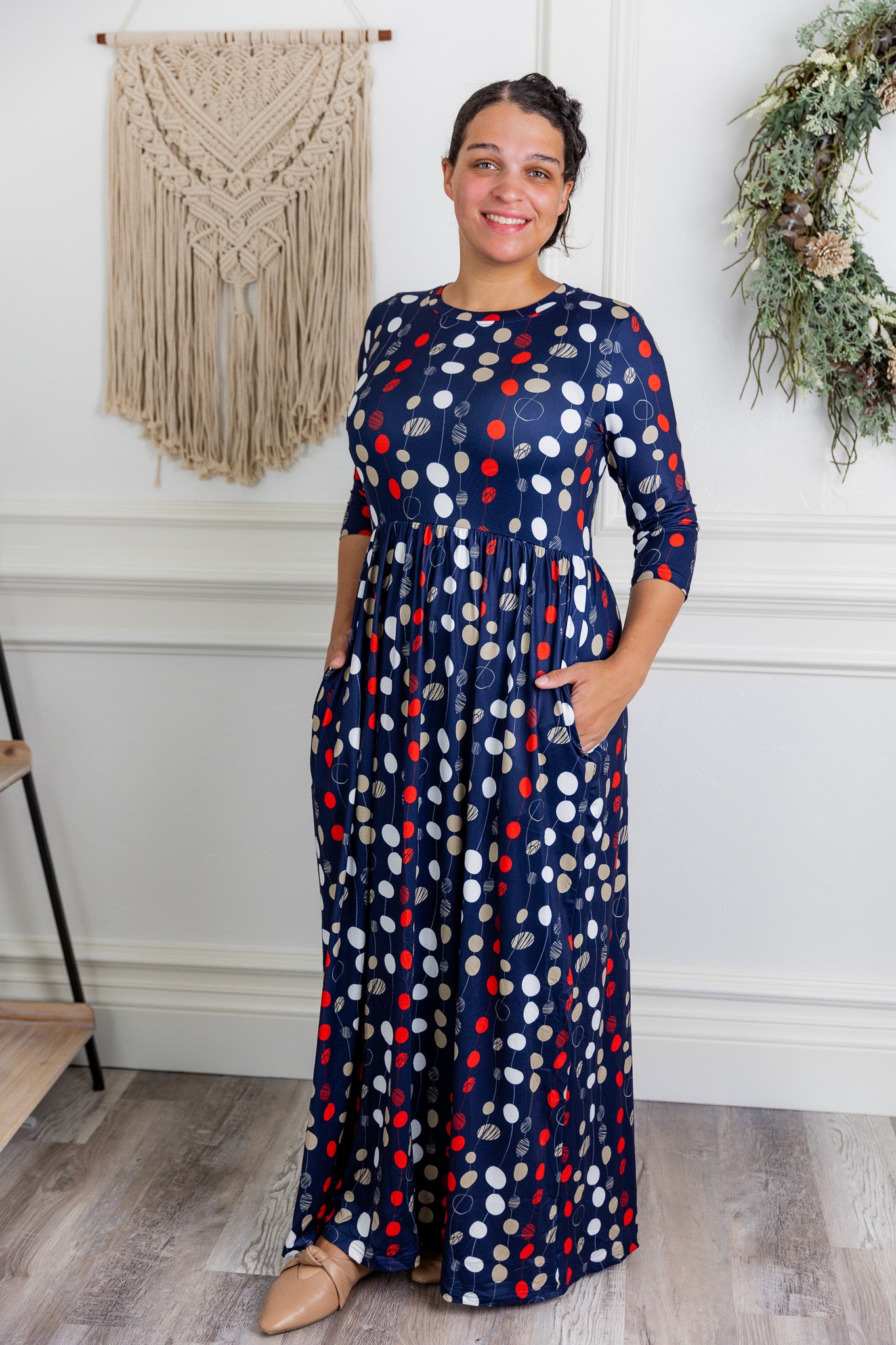 maxi modest dress pretty prints with pockets