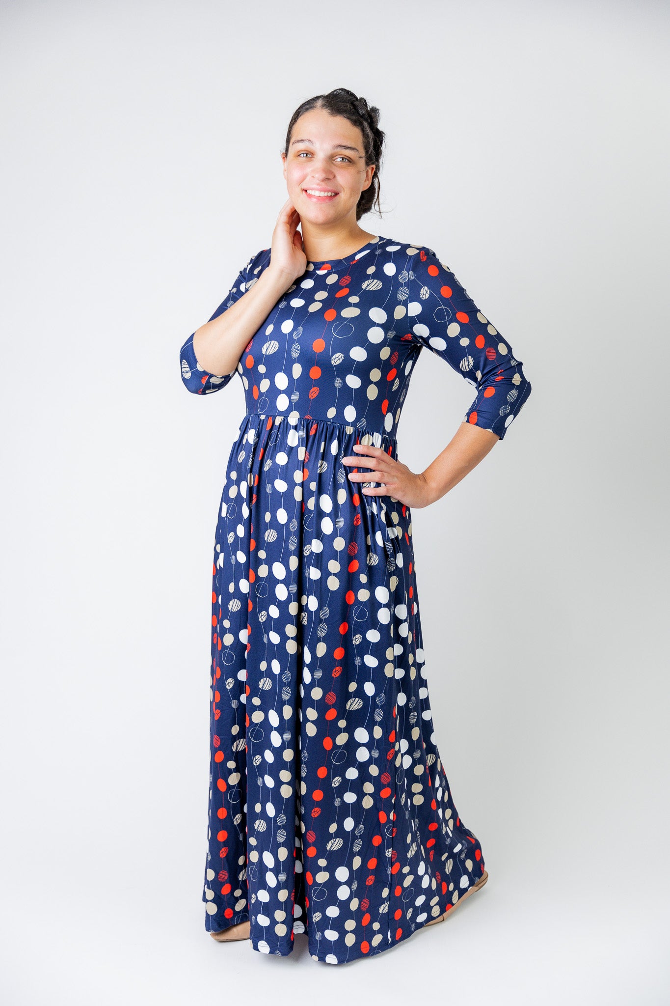 maxi modest dress pretty prints with pockets