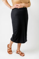 27" Relaxed Midi Skirt solid colors