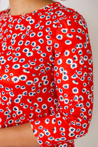 3/4 sleeve modest top pretty prints and solids