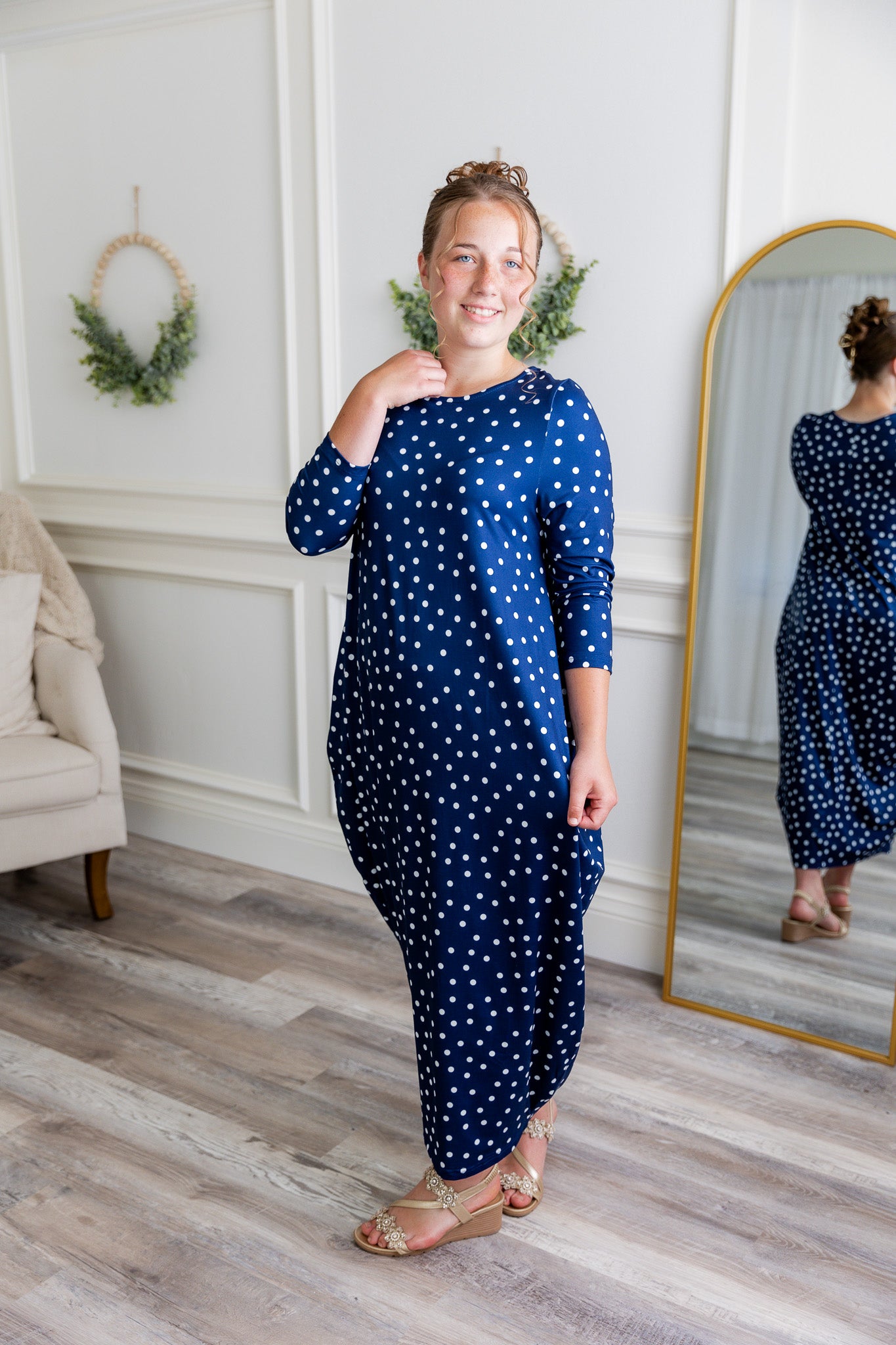 modest midi bubble dress prints