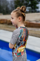 girls sport swim top pretty prints