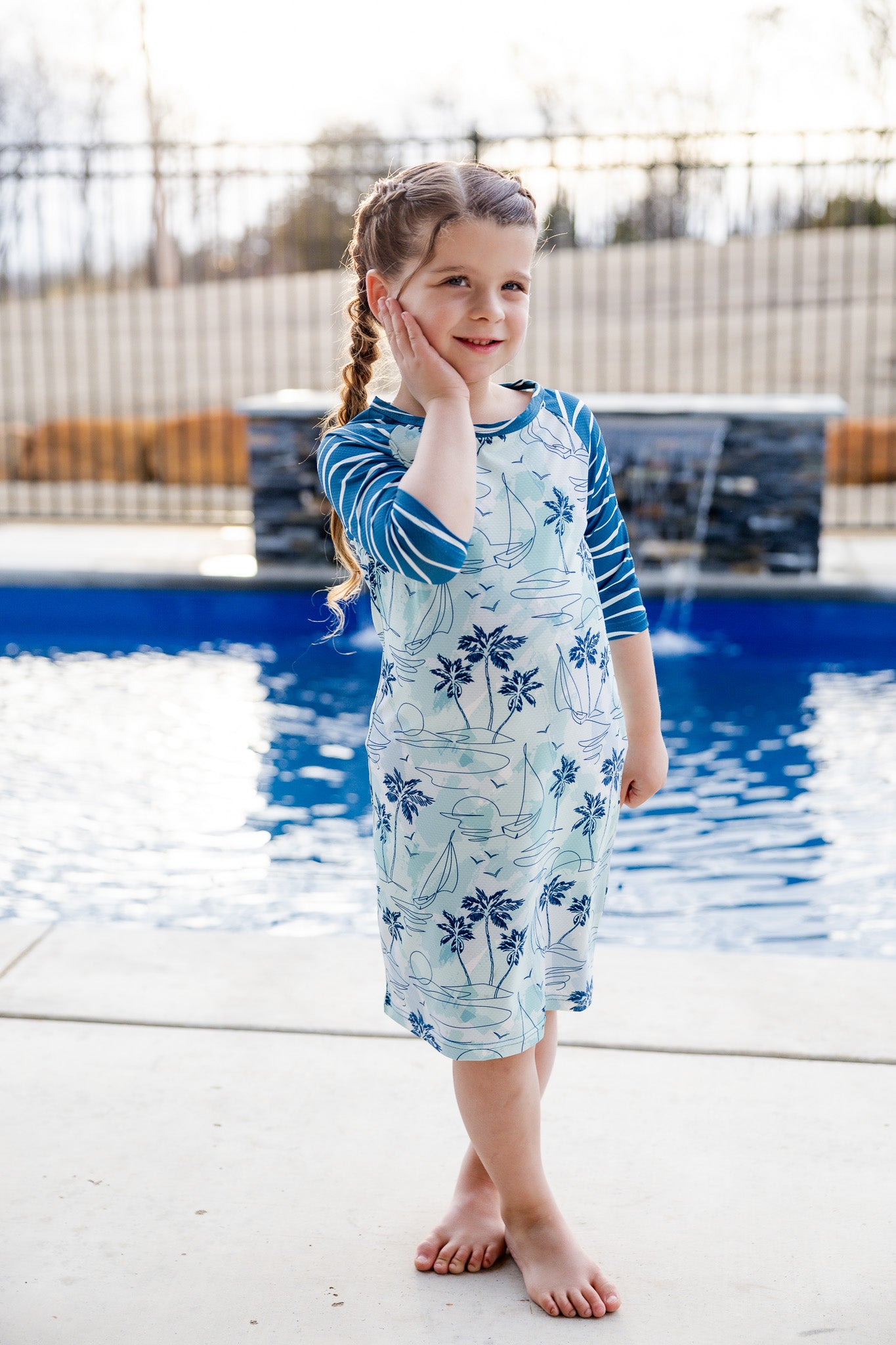 modest girls sport swim dress prints mommy and me 