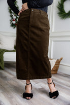 34" corduroy skirt solid colors fall winter