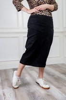 modest denim skirts in 31" length 