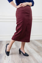 modest denim skirts in 31" length