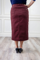 modest denim skirts in 31" length