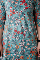 modest bubble dress pretty prints with 3/4 sleeves