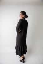 Modest Ruffle layering dress solids