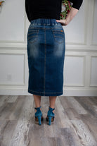 modest denim skirts in 31" length 