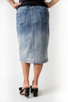 modest denim skirts in 27" length