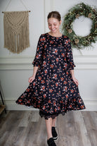 midi ruffled dress modest pretty prints