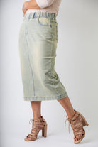 modest denim skirts in 31" length 